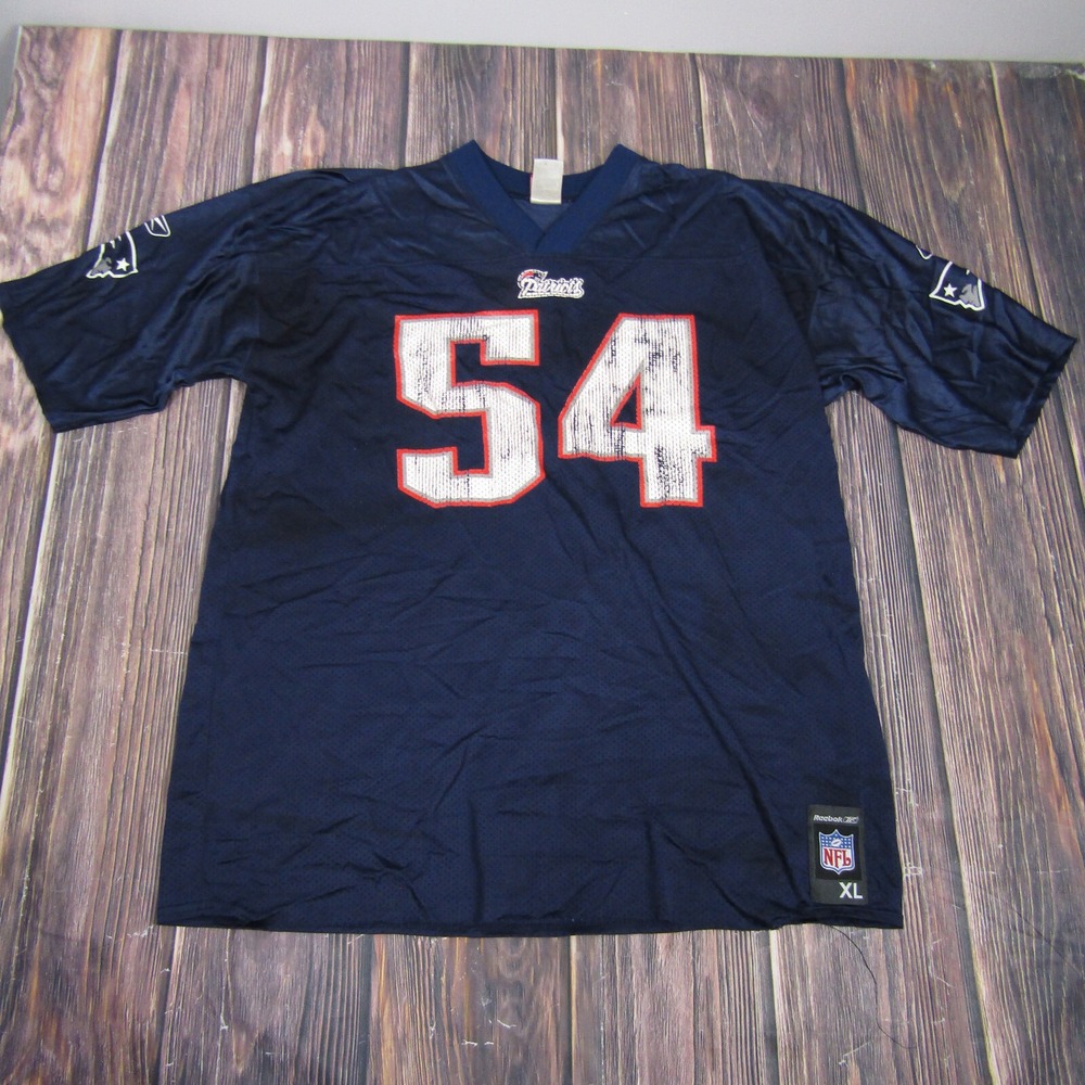 Reebok NFL New England Patriots Tedy Bruschi 54 Jersey Mens XL Navy Blue Mesh